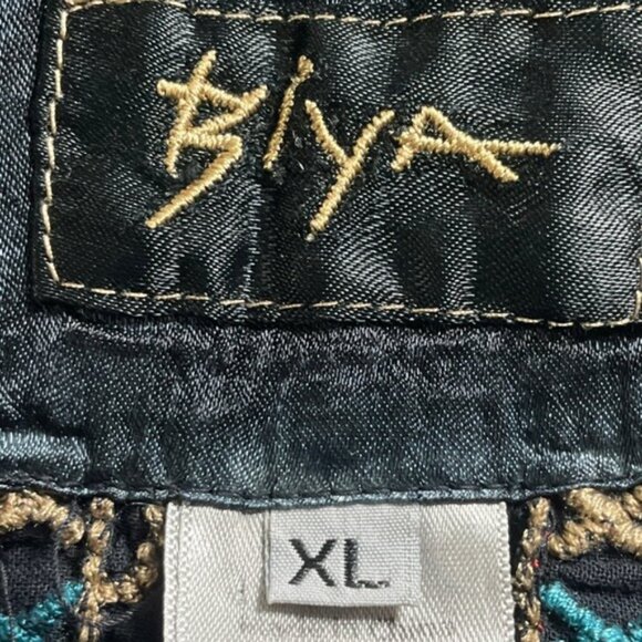 BIYA Johnny Was Tunic Top XL Black Embroidered Bohemian Blouse Lightweight - Picture 3 of 10